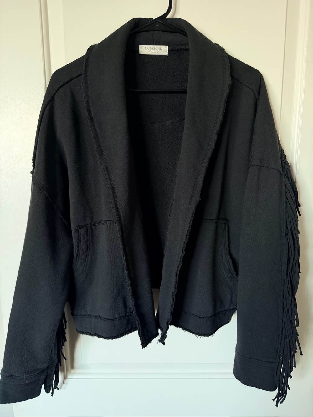 Ragabond x Free People Wyatt Black Fringe Cardi - Picture 4 of 7